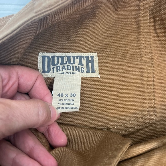 Duluth Trading Co Men’s Flex Fire Hose Work Pants 46x30 Brown Utility Canvas - Picture 2 of 5